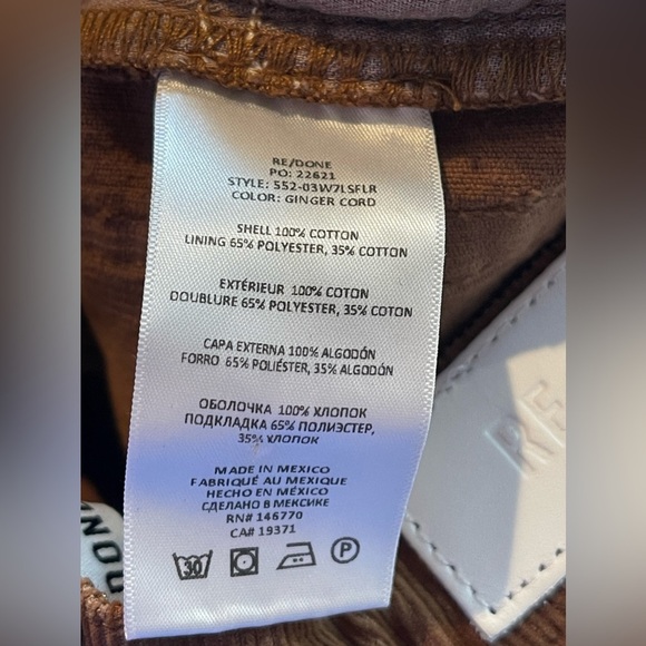 RE/DONE Jeans Women’s Size 26 70s Corduroy Loose Flare in Ginger Corduroy - Picture 14 of 15